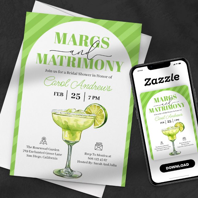 Margs & Matrimony Tequila Möhippa Inbjudningar (Skapare uppladdad)