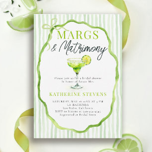 Margs Möhippa Margarita Bistro Bow Bröllopsdusch Inbjudningar