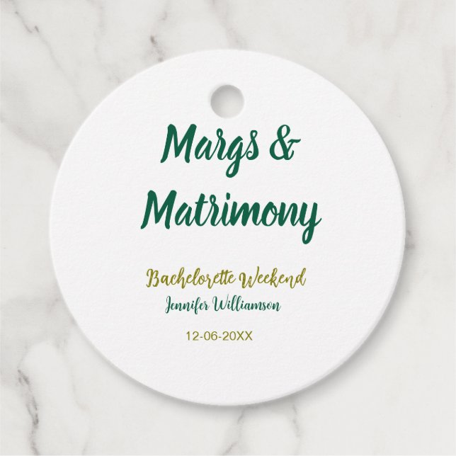 Margs och äktenskap ange namn datum möhippa gåvor etiketter (Framsida)