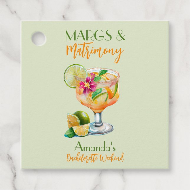 Margs och äktenskap Tequila & Fiesta Sängvätning Gåvor Etiketter (Framsida)