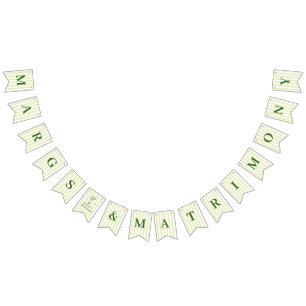 Margs och Bröllop Grönrandig Vimplar