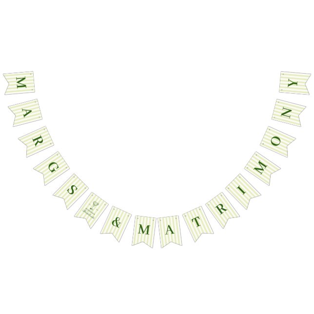 Margs och Bröllop Grönrandig Vimplar (Alla)