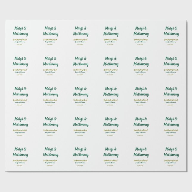 Margs och giftermål lägga till namn datum möhippa presentpapper (Platt)