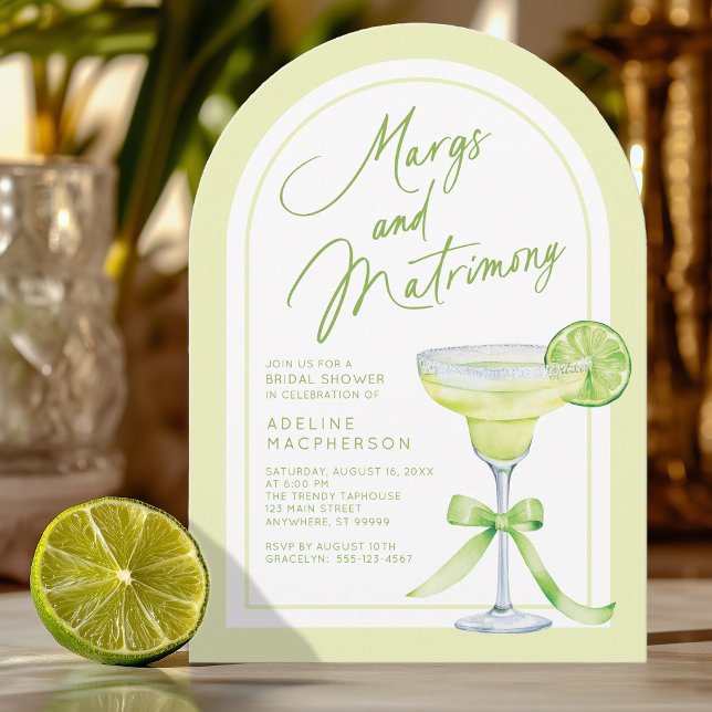 Margs- och matematisk Möhippa Inbjudningar (Shown on a 5" x 7" invitation with Arch Corner Style)