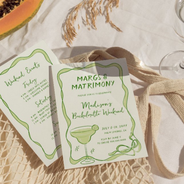 Margs och Matrimony Bachelorette Helg Inbjudningar (Skapare uppladdad)