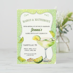 Margs och Matrimony Bachelorette Party Itinerary Inbjudningar