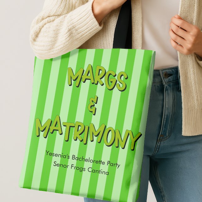 Margs och Matrimony Bachelorette Party Tygkasse (Margs and Matrimony Bridesmaid Tote Bag)