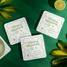 Margs och Matrimony Bachelorette Underlägg Papper Kvadrat