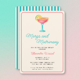 Margs och Matrimony Cocktails Retro Möhippa Inbjudningar