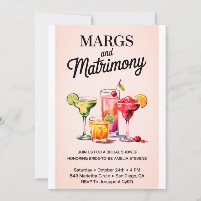 Margs och Matrimony Inbjudningskort för möhippan | (Framsida)