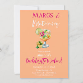 Margs och Matrimony Tequila & Fiesta Bachelorette Inbjudningar