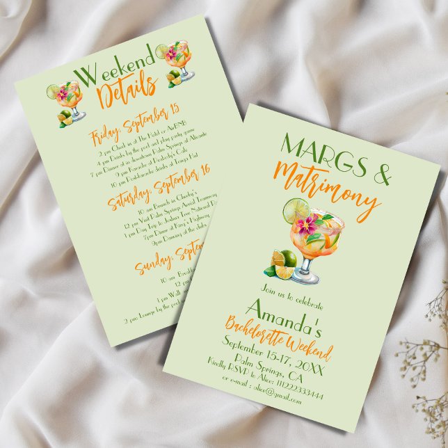 Margs och Matrimony Tequila & Fiesta Bachelorette Inbjudningar (Skapare uppladdad)