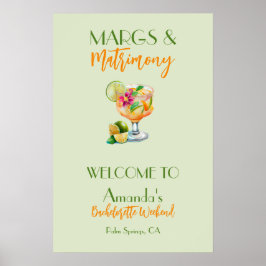 Margs och Matrimony Tequila & Fiesta Bachelorette Poster