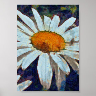 Marguerit Daisy med Insekter konst av Winged Blomm Poster