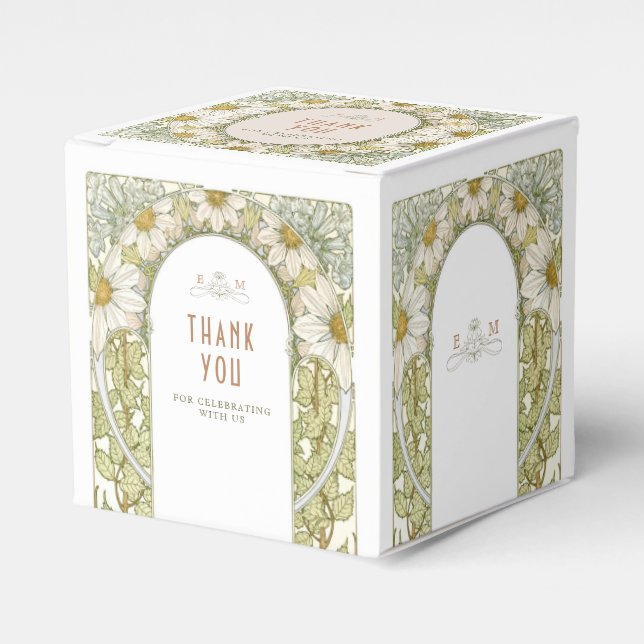 Marguerite Daisy Delicate Art Nouveau Mucha Presentaskar (Framsidan Sidan)