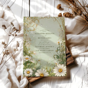 Marguerite Daisy Dusty Bröllop Inbjudningar
