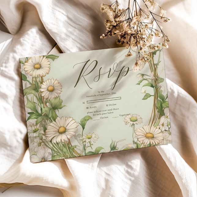 Marguerite Daisy Dusty Bröllop OSA Kort (Skapare uppladdad)