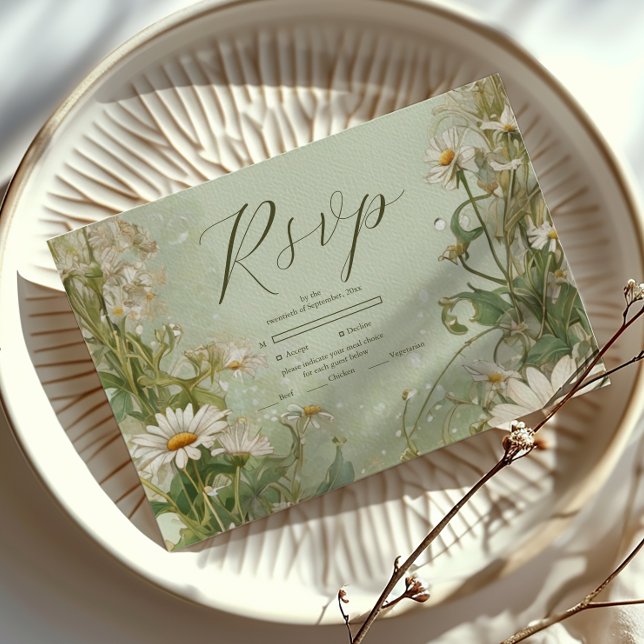 Marguerite Daisy Dusty Bröllop OSA Kort (Skapare uppladdad)