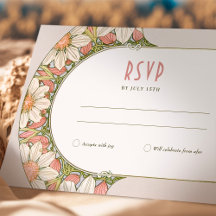 Marguerite Daisy Dusty Bröllop RSVP Art Nouveau