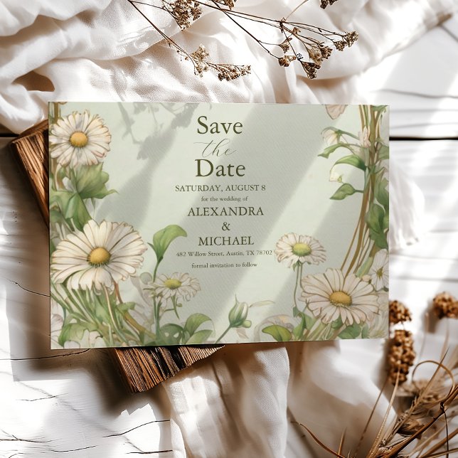 Marguerite Daisy Dusty Bröllop Spara Datumet (Skapare uppladdad)