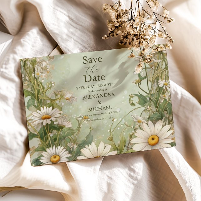 Marguerite Daisy Dusty Bröllop Spara Datumet (Skapare uppladdad)