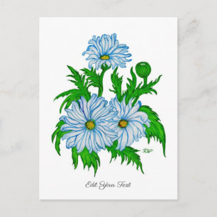 Marguerite, Daisy Flowers in re stil Vykort