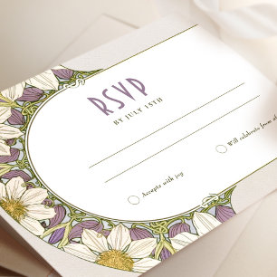 Marguerite Daisy Lavender Bröllop OSA Art nouveau Inbjudningar