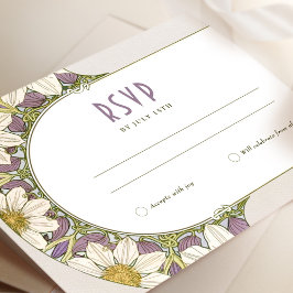 Marguerite Daisy Lavender Bröllop OSA Art nouveau Inbjudningar