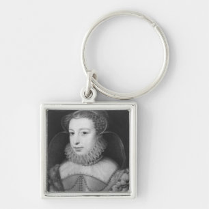 Marguerite de Valois Göra till drottning av Fyrkantig Silverfärgad Nyckelring
