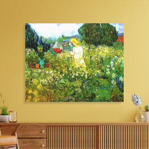Marguerite Gachet i Garden av Vincent van Gogh Canvastryck