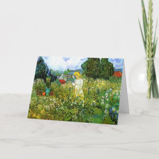 Marguerite Gachet i trädgården av Vincent van Gogh Kort (Framsida)
