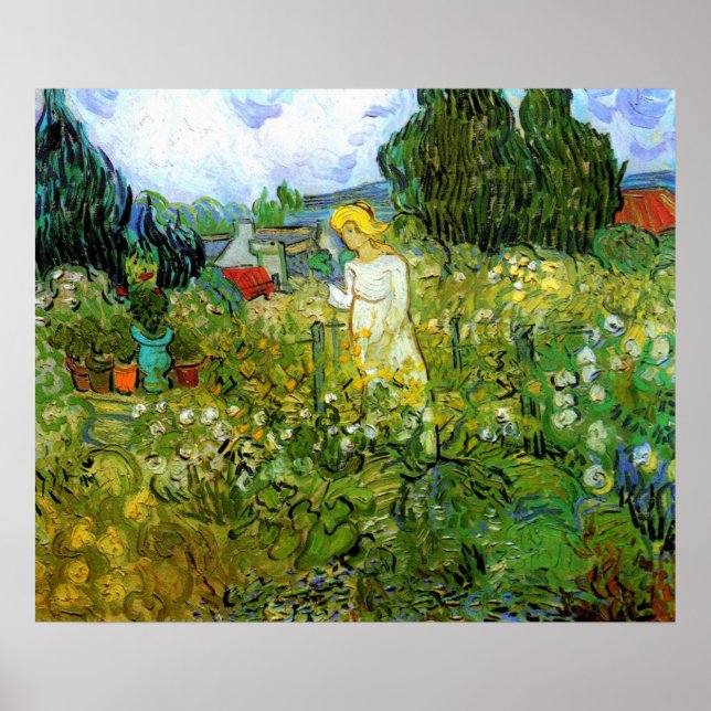 Marguerite Gachet i trädgården av Vincent van Gogh Poster (Framsidan)