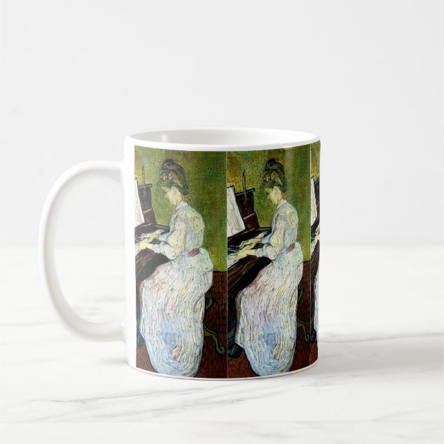Marguerite Gachet vid Piano av Vincent van Gogh Kaffemugg (Vänster)