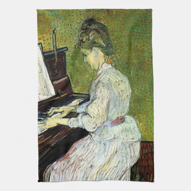 Marguerite Gachet vid Piano av Vincent van Gogh Kökshandduk (Vertikal)