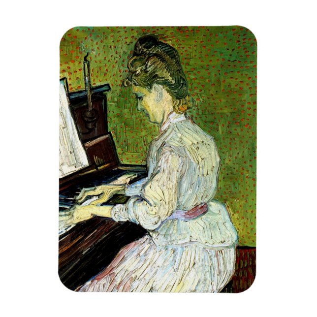 Marguerite Gachet vid Piano av Vincent van Gogh Magnet (Vertikal)