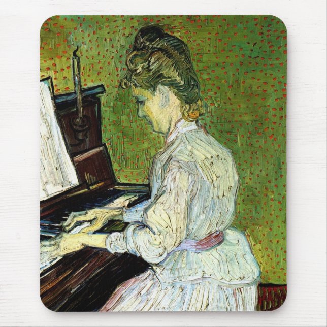 Marguerite Gachet vid Piano av Vincent van Gogh Musmatta (Framsidan)