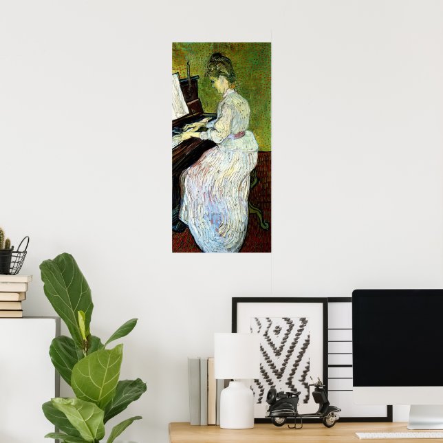 Marguerite Gachet vid Piano av Vincent van Gogh Poster (Hemmakontoret)