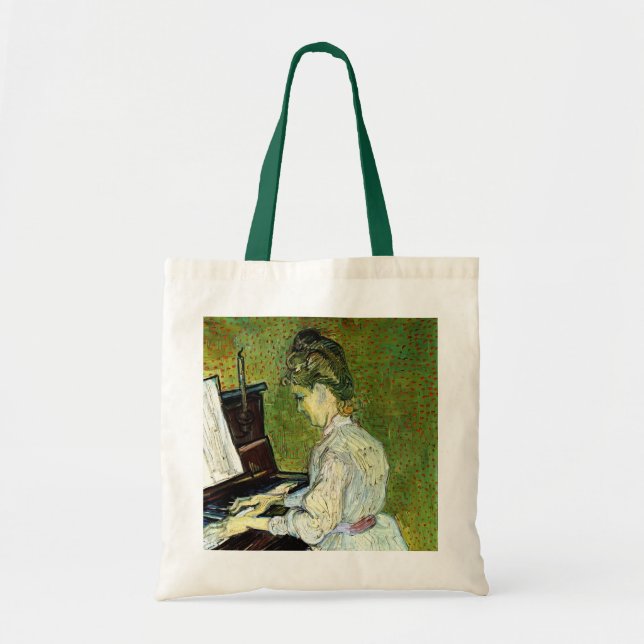 Marguerite Gachet vid Piano av Vincent van Gogh Tygkasse (Framsidan)