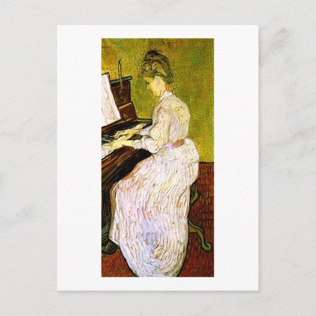 Marguerite Gachet vid Piano, Vincent van Gogh Vykort (Framsida)