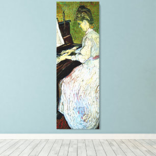 Marguerite Gachet vid pianot av Vincent van Gogh Canvastryck