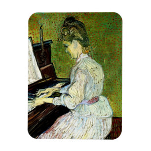 Marguerite Gachet vid pianot av Vincent van Gogh Magnet