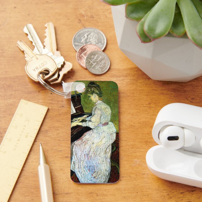 Marguerite Gachet vid pianot av Vincent van Gogh Nyckelring (Skrivbord)