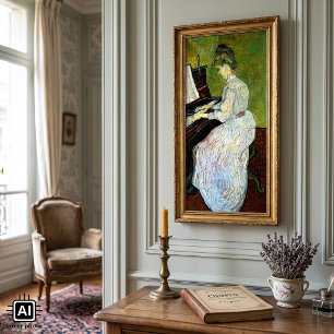 Marguerite Gachet vid pianot av Vincent van Gogh Poster