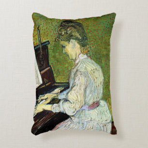 Marguerite Gachet vid pianot av Vincent van Gogh Prydnadskudde