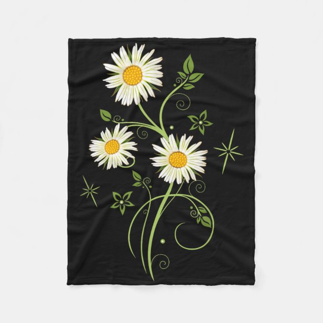 Marguerites Daisy Vår Sommarens Daisy Flower Shi Fleecefilt (Framsidan)