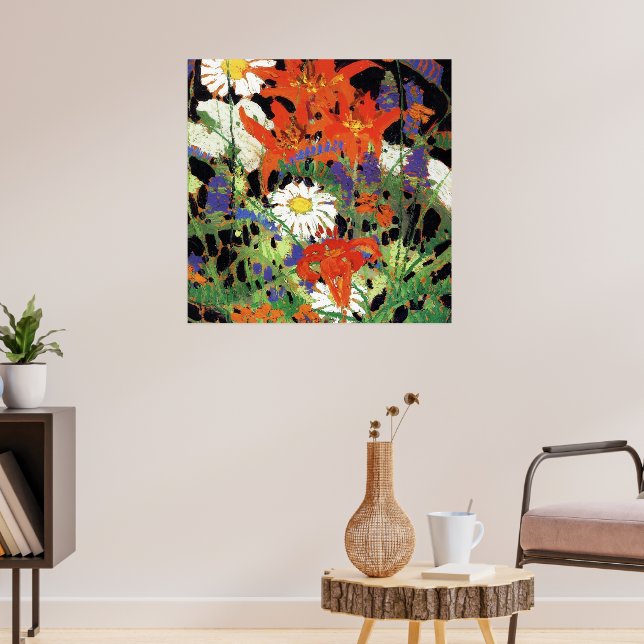 Marguerites, Wood Lilies och Vetch Poster (Vardagsrum 3)