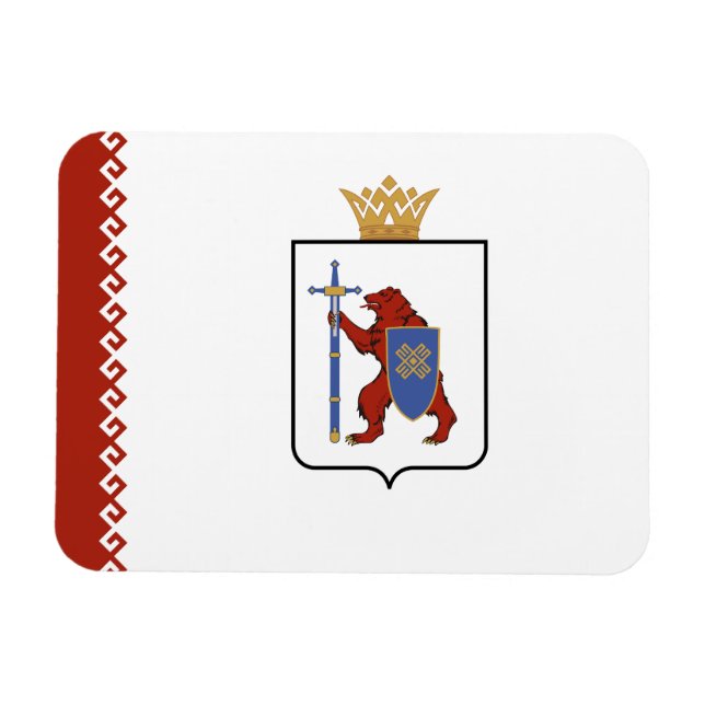 Mari El Flagga Magnet (Horisontell)