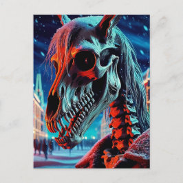 Mari Lwyd Skeleton jul Vykort