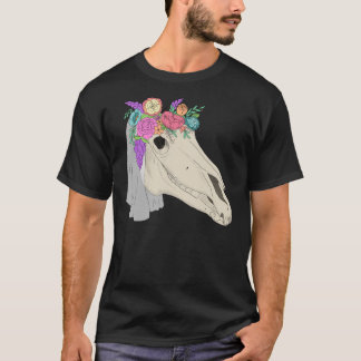 Mari Lwyd Welsh Folklore Horse Skull - Flat Färg T Shirt