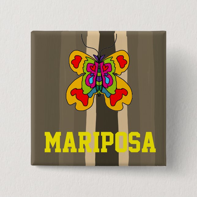 Mari[posa-tecknad, knapp (Framsida)